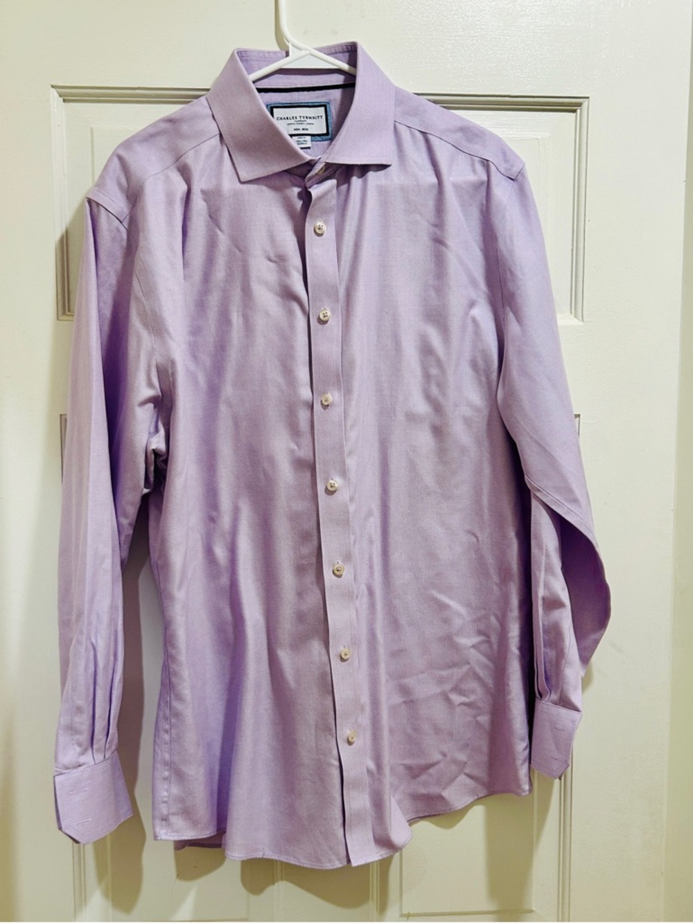 Charles Tyrwhitt light purple, non-iron slim fit 16½-inch neck & 34-inch sleeve